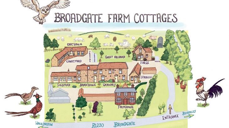 map of the cottages